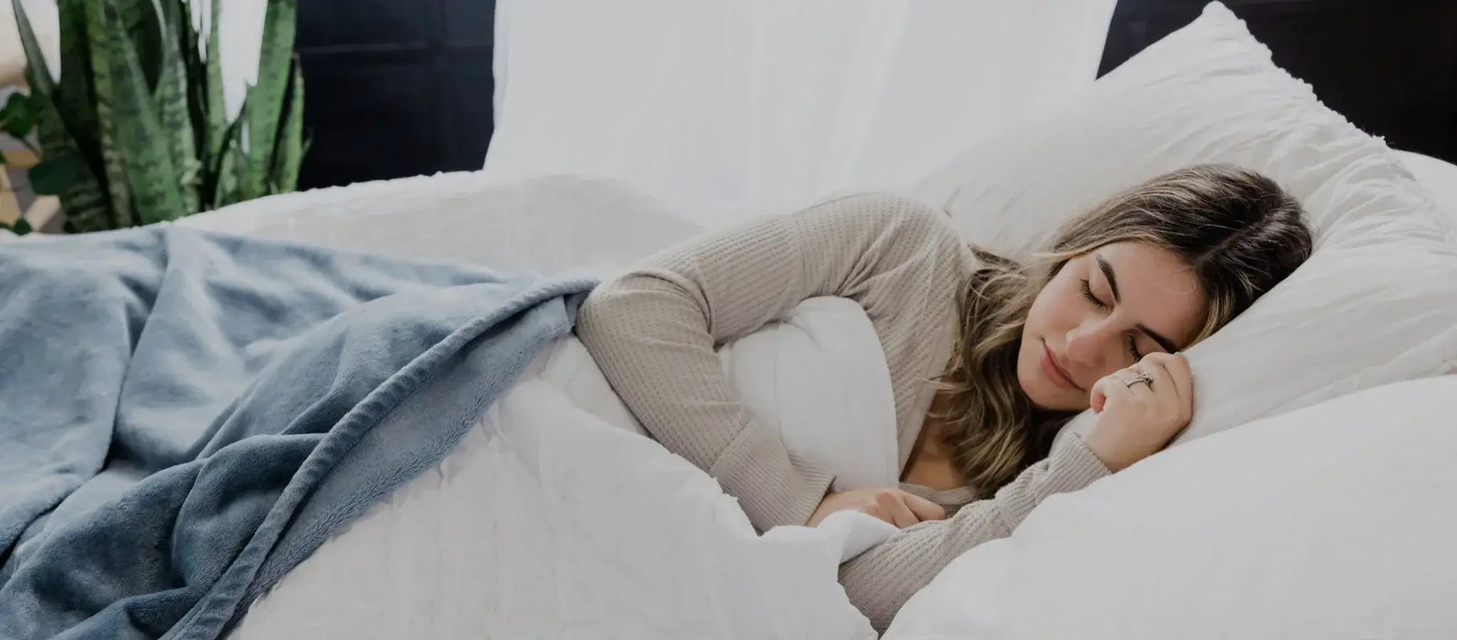 Image featured in the 'Uncovering the CBN Effects: Benefits, Side Effects & More' post by MDBiowellness - Plant Medicine, developed by doctors. Depicts a person sleeping peacefully with a CBN tincture in the background, highlighting CBN effects.